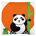 Panda Animal Orange Sun Nature Large Cushion Case (Two Sides) Front