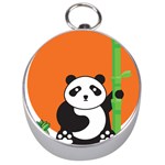 Panda Animal Orange Sun Nature Silver Compasses Front