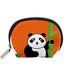 Panda Animal Orange Sun Nature Accessory Pouch (small) by Semog4