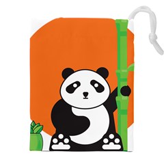 Panda Animal Orange Sun Nature Drawstring Pouch (5xl) by Semog4