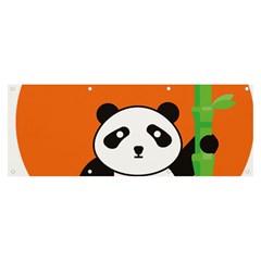 Panda Animal Orange Sun Nature Banner And Sign 8  X 3  by Semog4