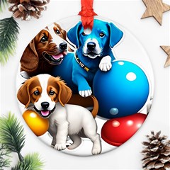 Cute Dog Dogs Animal Pet Ornament (round) by Semog4