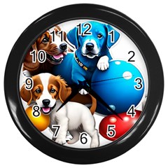 Cute Dog Dogs Animal Pet Wall Clock (black) by Semog4