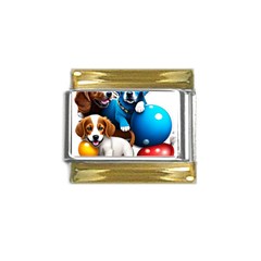 Cute Dog Dogs Animal Pet Gold Trim Italian Charm (9mm) by Semog4