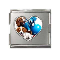 Cute Dog Dogs Animal Pet Mega Link Heart Italian Charm (18mm) by Semog4