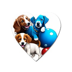 Cute Dog Dogs Animal Pet Heart Magnet by Semog4