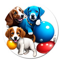 Cute Dog Dogs Animal Pet Magnet 5  (round) by Semog4