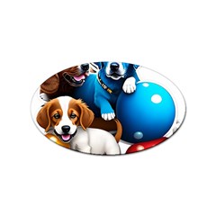 Cute Dog Dogs Animal Pet Sticker Oval (10 Pack) by Semog4