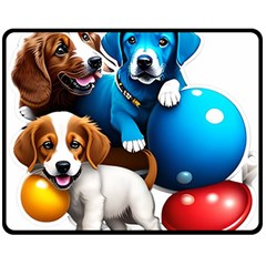 Cute Dog Dogs Animal Pet Two Sides Fleece Blanket (medium) by Semog4