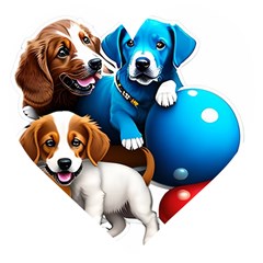 Cute Dog Dogs Animal Pet Wooden Puzzle Heart by Semog4