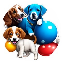 Cute Dog Dogs Animal Pet Wooden Puzzle Round by Semog4