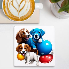 Cute Dog Dogs Animal Pet Uv Print Square Tile Coaster  by Semog4