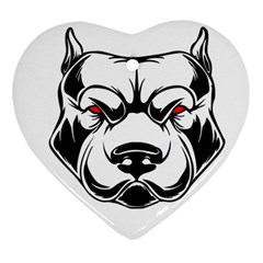 Dog Animal Mammal Bulldog Pet Ornament (heart) by Semog4