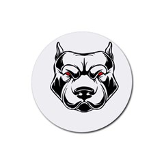 Dog Animal Mammal Bulldog Pet Rubber Coaster (round) by Semog4