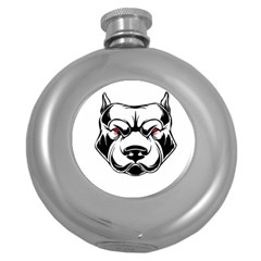 Dog Animal Mammal Bulldog Pet Round Hip Flask (5 Oz) by Semog4