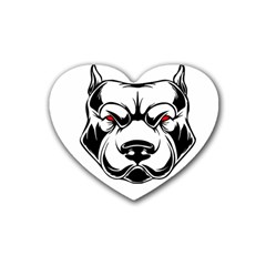 Dog Animal Mammal Bulldog Pet Rubber Coaster (heart) by Semog4