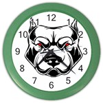 Dog Animal Mammal Bulldog Pet Color Wall Clock Front