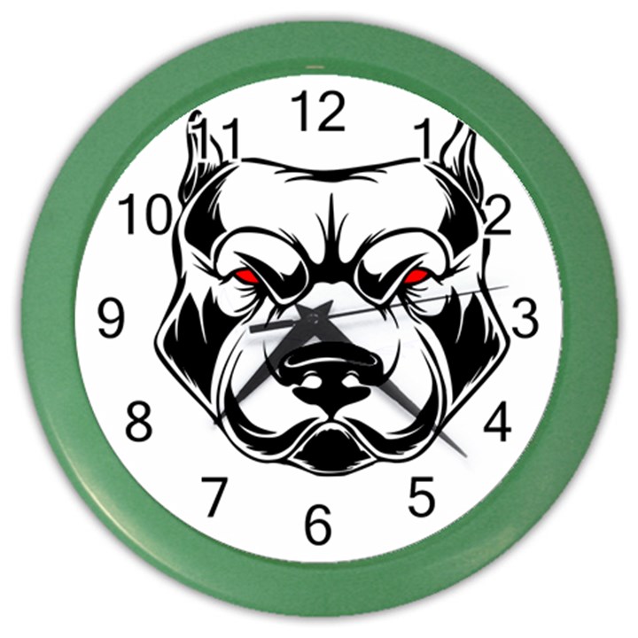 Dog Animal Mammal Bulldog Pet Color Wall Clock