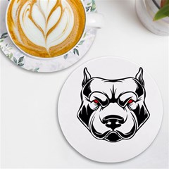 Dog Animal Mammal Bulldog Pet Uv Print Round Tile Coaster by Semog4