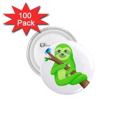 Sloth Branch Cartoon Fantasy 1 75  Buttons (100 Pack)  by Semog4