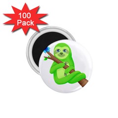 Sloth Branch Cartoon Fantasy 1 75  Magnets (100 Pack)  by Semog4