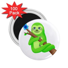 Sloth Branch Cartoon Fantasy 2 25  Magnets (100 Pack)  by Semog4