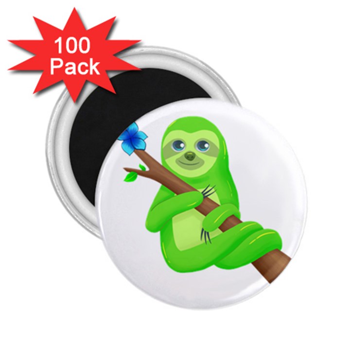 Sloth Branch Cartoon Fantasy 2.25  Magnets (100 pack) 