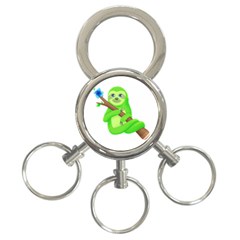 Sloth Branch Cartoon Fantasy 3-ring Key Chain by Semog4