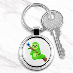 Sloth Branch Cartoon Fantasy Key Chain (round) by Semog4