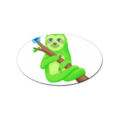 Sloth Branch Cartoon Fantasy Sticker (oval) by Semog4