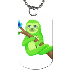 Sloth Branch Cartoon Fantasy Dog Tag (one Side) by Semog4