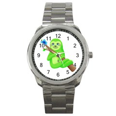 Sloth Branch Cartoon Fantasy Sport Metal Watch by Semog4