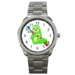 Sloth Branch Cartoon Fantasy Sport Metal Watch Front