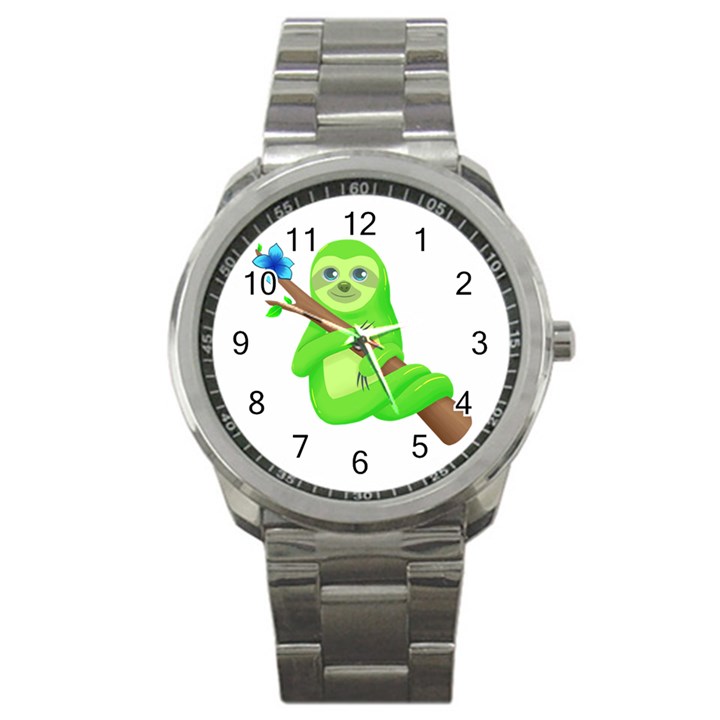 Sloth Branch Cartoon Fantasy Sport Metal Watch