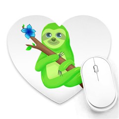 Sloth Branch Cartoon Fantasy Heart Mousepad by Semog4