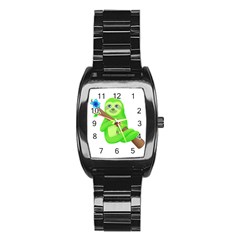 Sloth Branch Cartoon Fantasy Stainless Steel Barrel Watch by Semog4