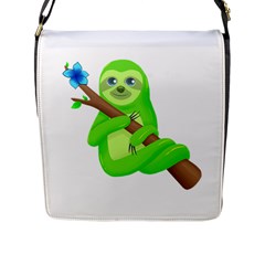 Sloth Branch Cartoon Fantasy Flap Closure Messenger Bag (l) by Semog4