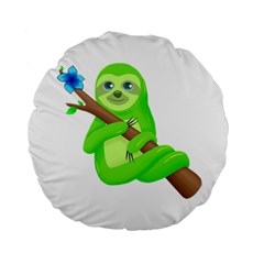 Sloth Branch Cartoon Fantasy Standard 15  Premium Flano Round Cushions by Semog4