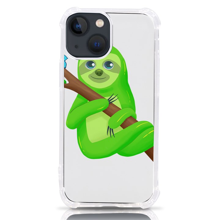 Sloth Branch Cartoon Fantasy iPhone 13 mini TPU UV Print Case