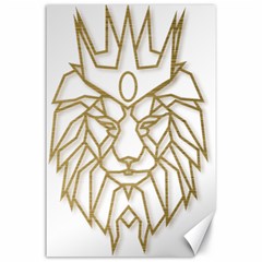 Lion Face Wildlife Crown Canvas 24  X 36  by Semog4