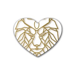 Lion Face Wildlife Crown Rubber Heart Coaster (4 Pack) by Semog4