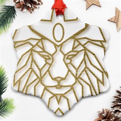 Lion Face Wildlife Crown Snowflake Ornament (two Sides) by Semog4