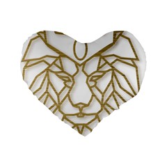 Lion Face Wildlife Crown Standard 16  Premium Heart Shape Cushions by Semog4