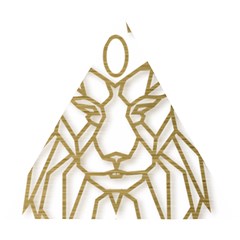 Lion Face Wildlife Crown Wooden Puzzle Triangle by Semog4