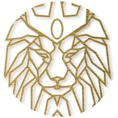 Lion Face Wildlife Crown Wooden Puzzle Round