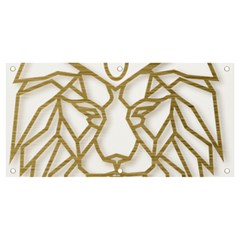 Lion Face Wildlife Crown Banner And Sign 4  X 2  by Semog4