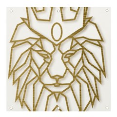 Lion Face Wildlife Crown Banner And Sign 4  X 4  by Semog4