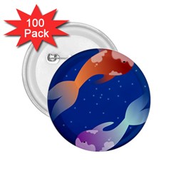 Koi Fish Carp Water Nature Animal 2 25  Buttons (100 Pack)  by Semog4