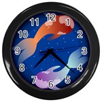 Koi Fish Carp Water Nature Animal Wall Clock (Black) Front