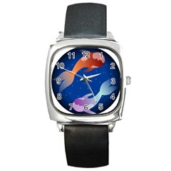 Koi Fish Carp Water Nature Animal Square Metal Watch by Semog4